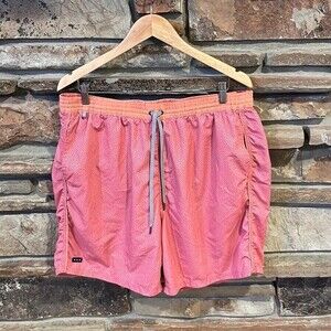 John Varvatos Swim Trunks Coral with Grey Pattern